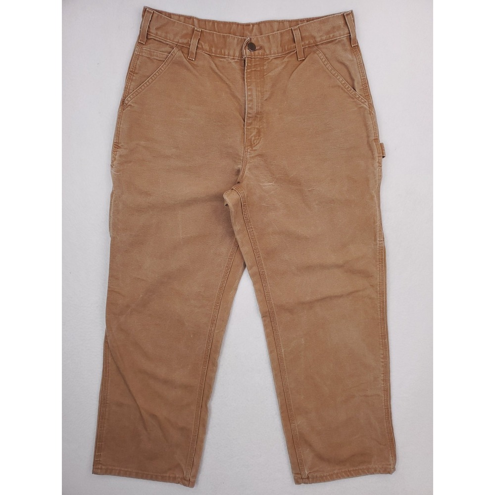 Vintage Carhartt Pant Mens 34x30 Brown Carpenter Cargo Utility Canvas Grunge B11